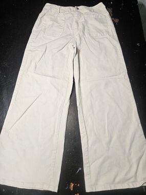 entro Off-White Wide Leg High-Rise Pants